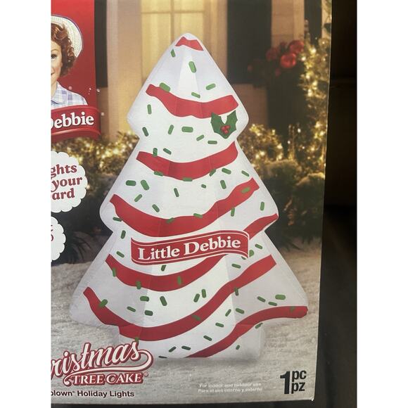 Little Debbie Viral Inflatable Lighted 4.5 Ft Christmas Tree In White Vanilla - Picture 3 of 10